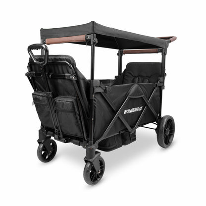 Wonderfold X2R Push & Pull Quad Stroller Wagon Stealth Black