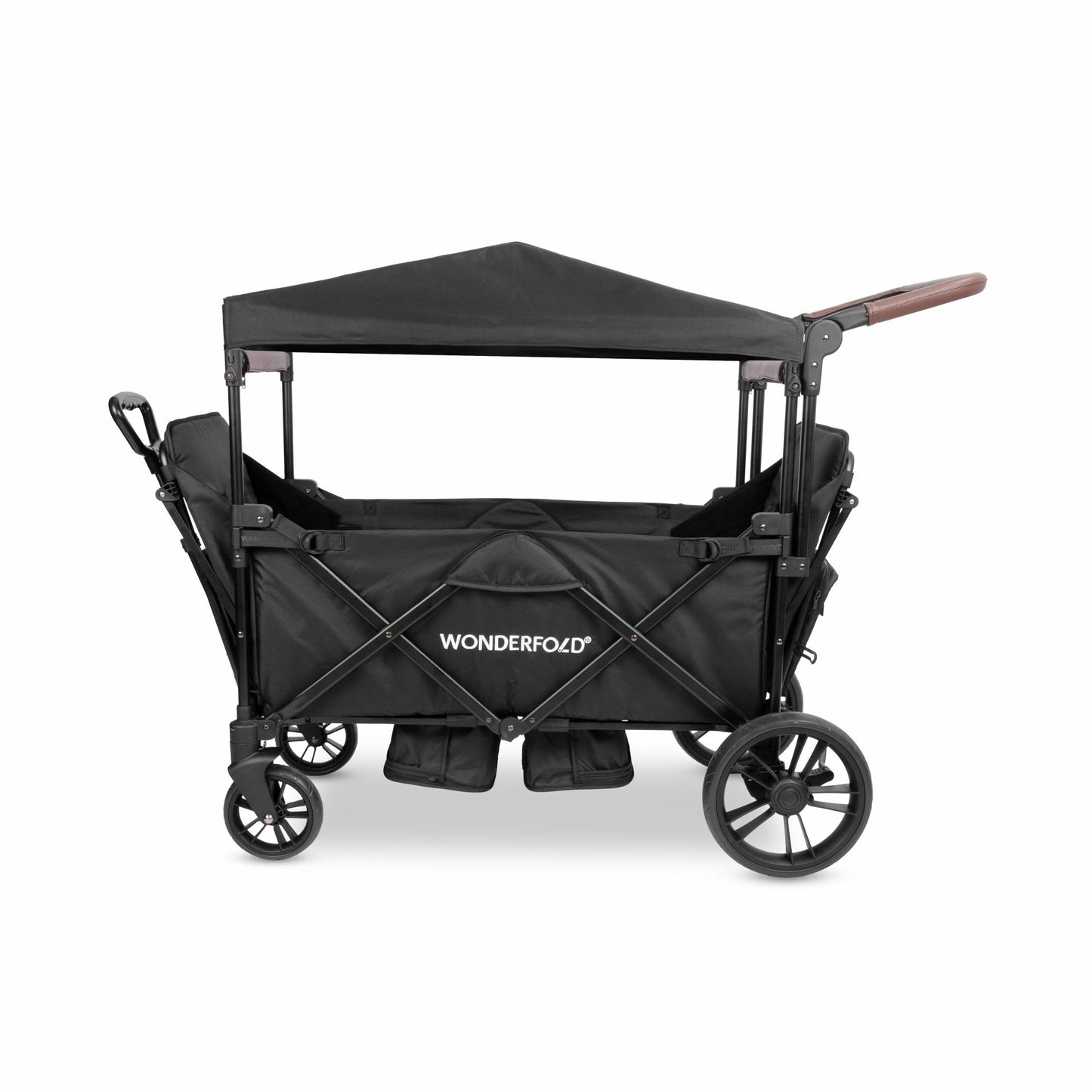 Wonderfold X2R Push & Pull Quad Stroller Wagon Stealth Black