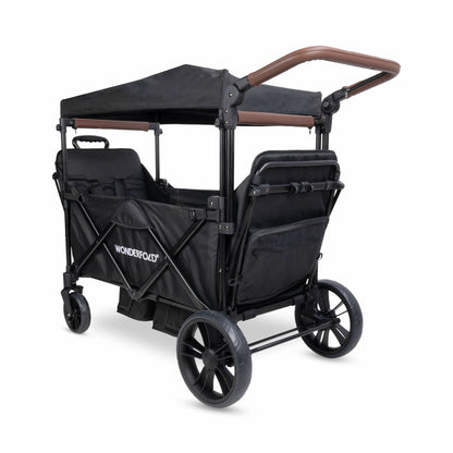 Wonderfold X2R Push & Pull Quad Stroller Wagon Stealth Black