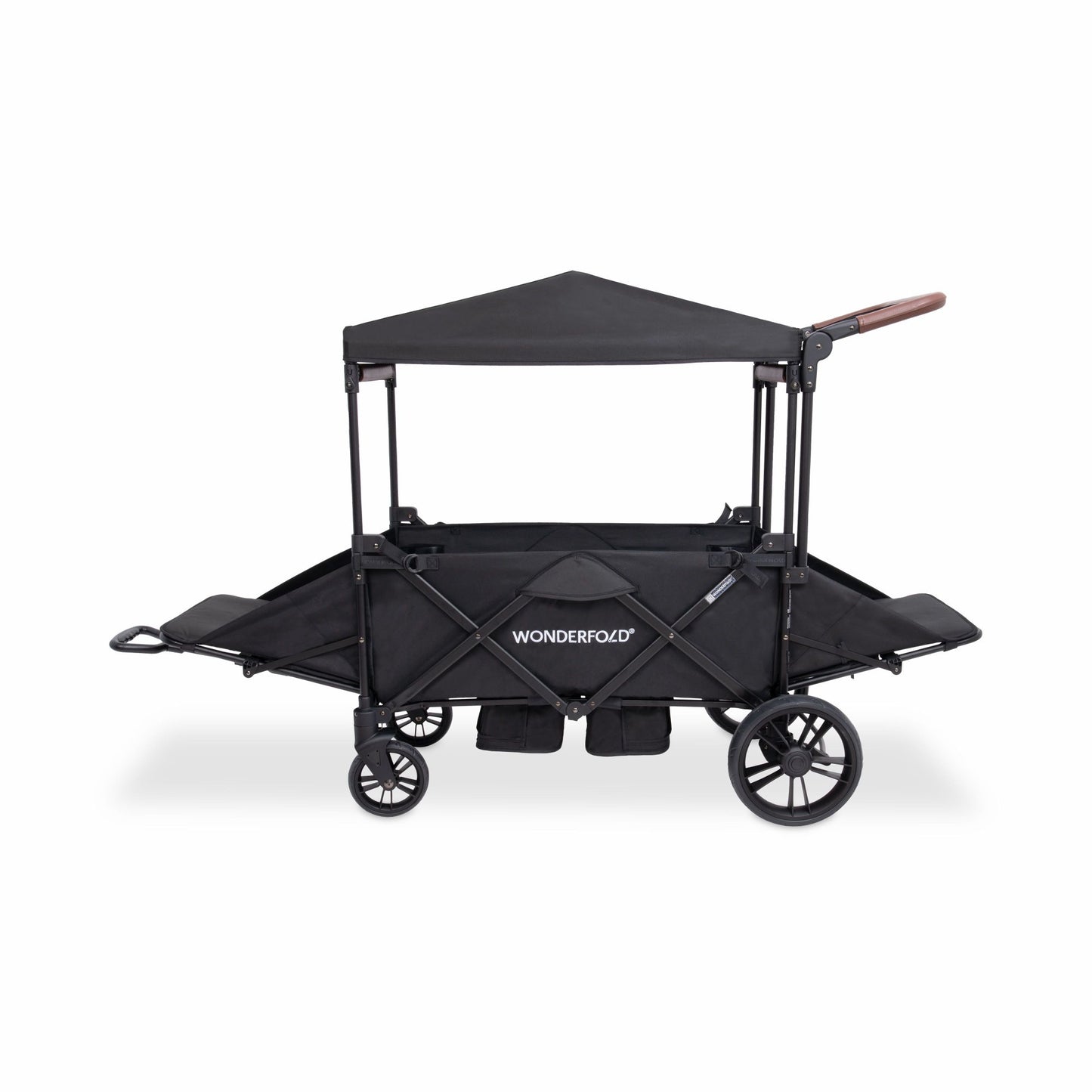 Wonderfold X2R Push & Pull Quad Stroller Wagon Stealth Black