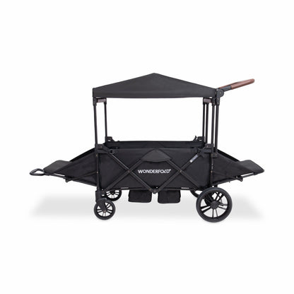 Wonderfold X2R Push & Pull Quad Stroller Wagon Stealth Black