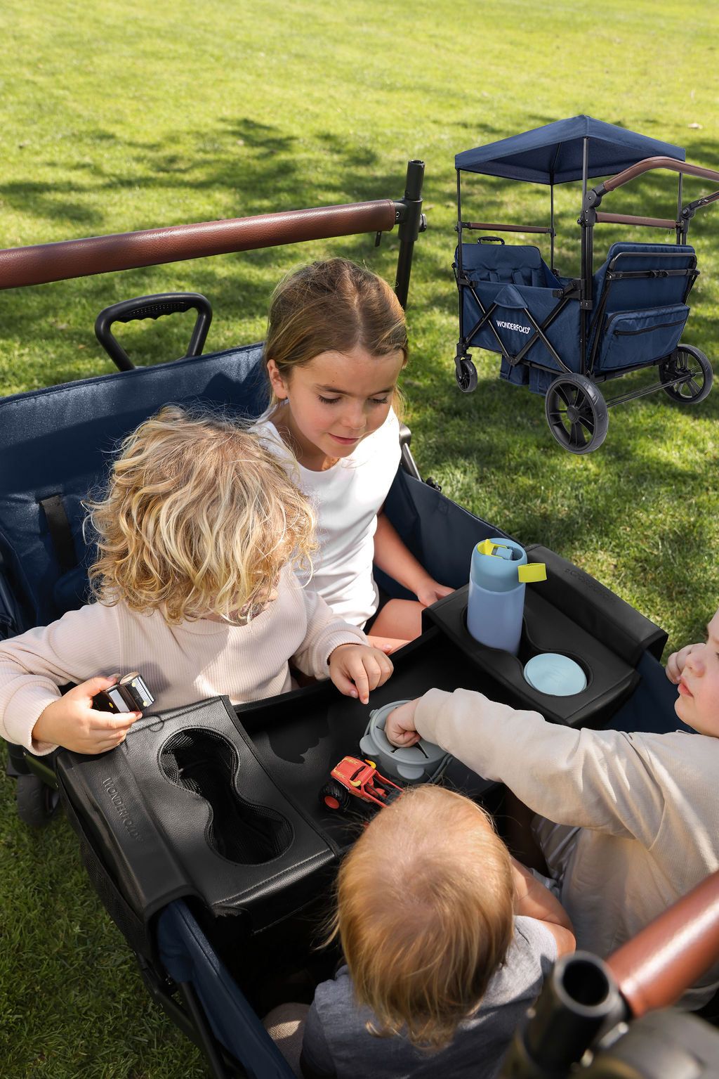 X4R Push & Pull Quad Stroller Wagon Stealth Black
