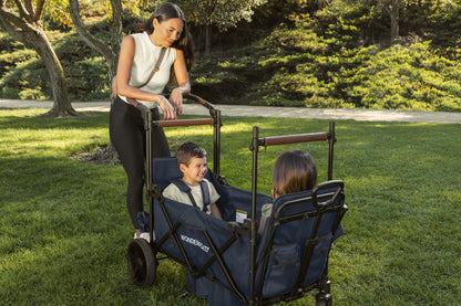 Wonderfold X2R Push & Pull Quad Stroller Wagon Sapphire Navy