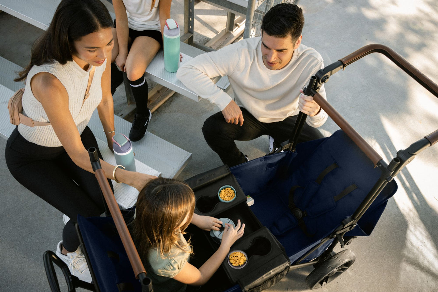 Wonderfold X2R Push & Pull Quad Stroller Wagon Sapphire Navy