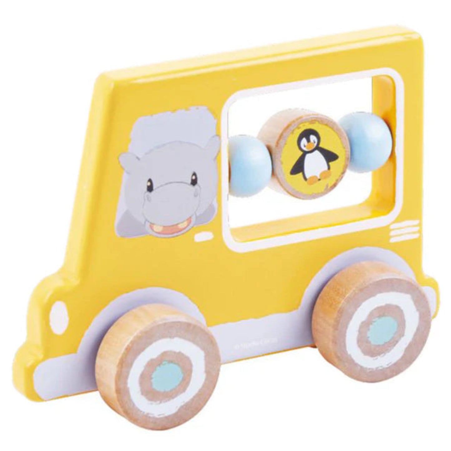Wooden Activity Car Yellow