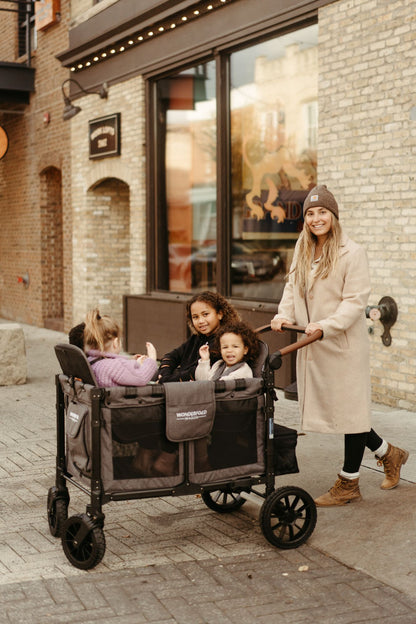 Wonderfold W4 LUXE PRO Charcoal Grey Quad Stroller Wagon