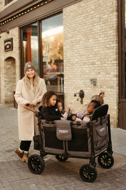 Wonderfold W4 LUXE PRO Charcoal Grey Quad Stroller Wagon