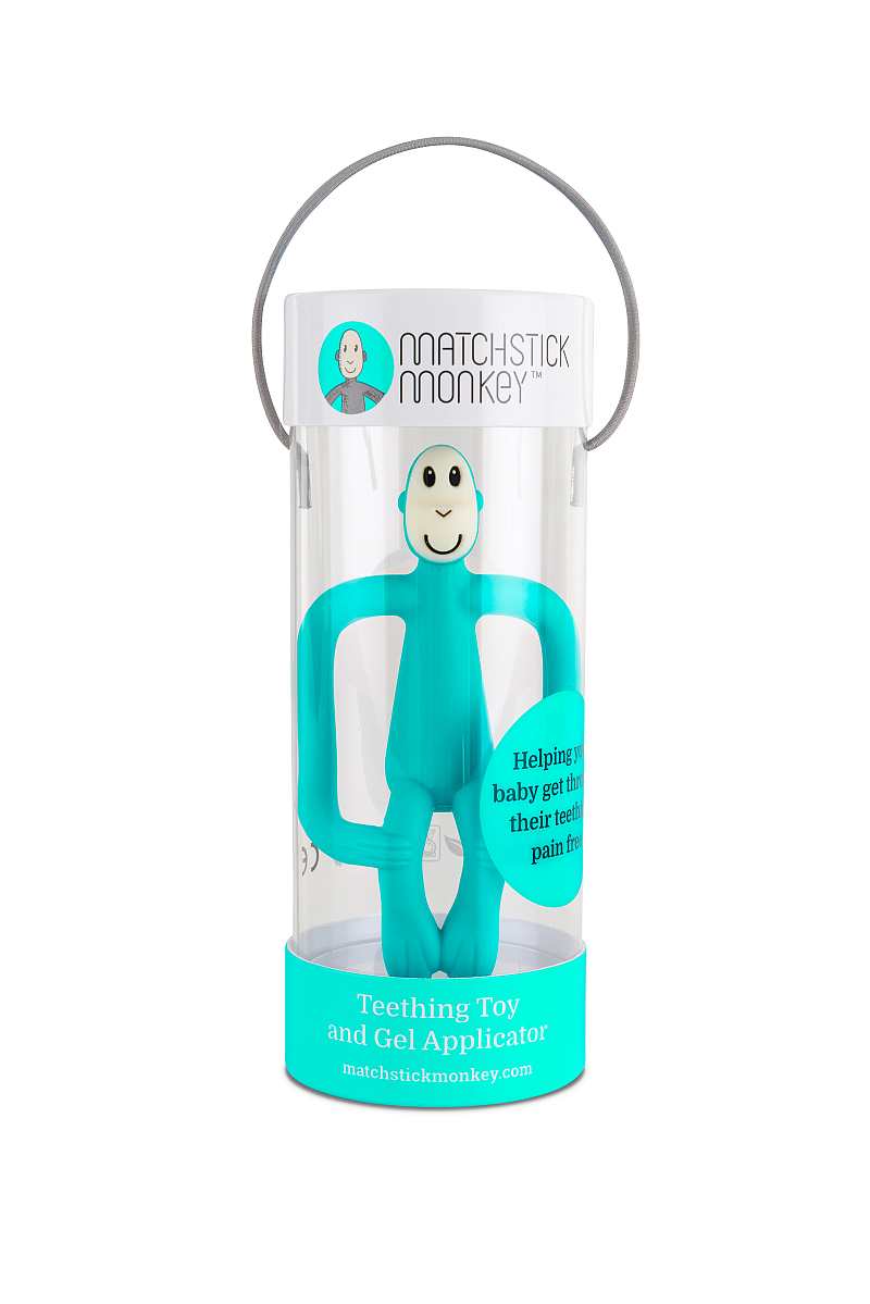Matchstick Monkey Teether in MINT GREEN