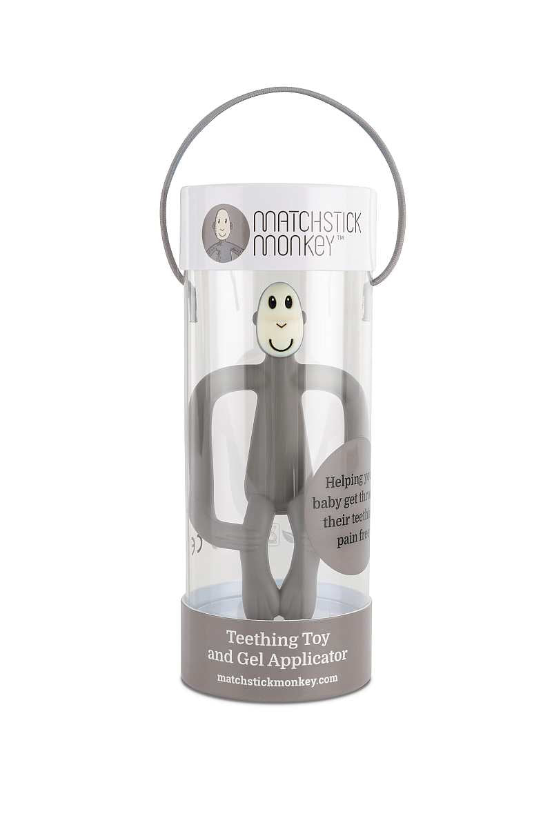 Matchstick Monkey Teether in GREY