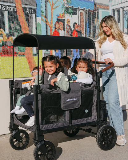 Wonderfold W4 Luxe Pro Quad Stroller Wagon Black