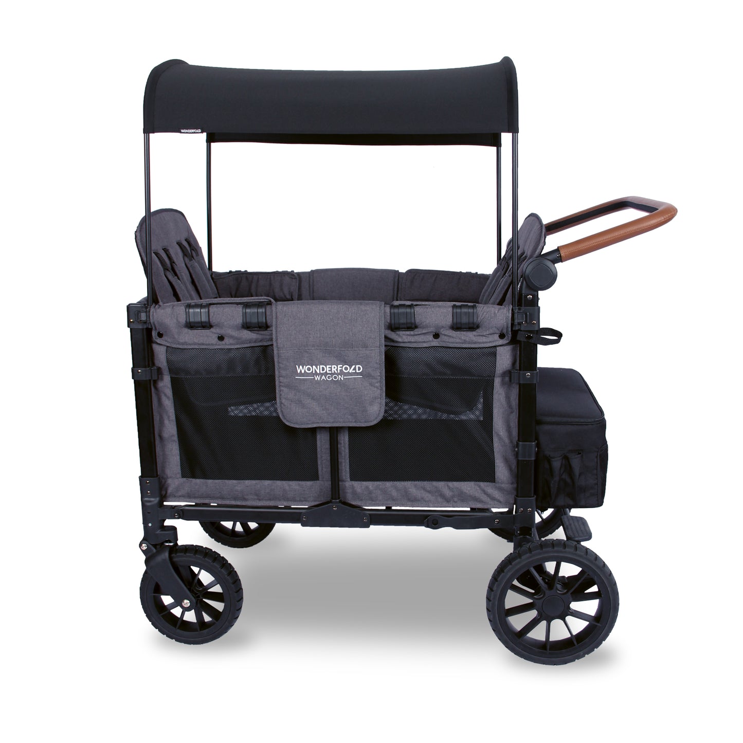 Wonderfold W4 LUXE PRO Charcoal Grey Quad Stroller Wagon