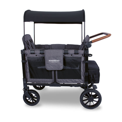 Wonderfold W4 LUXE PRO Charcoal Grey Quad Stroller Wagon