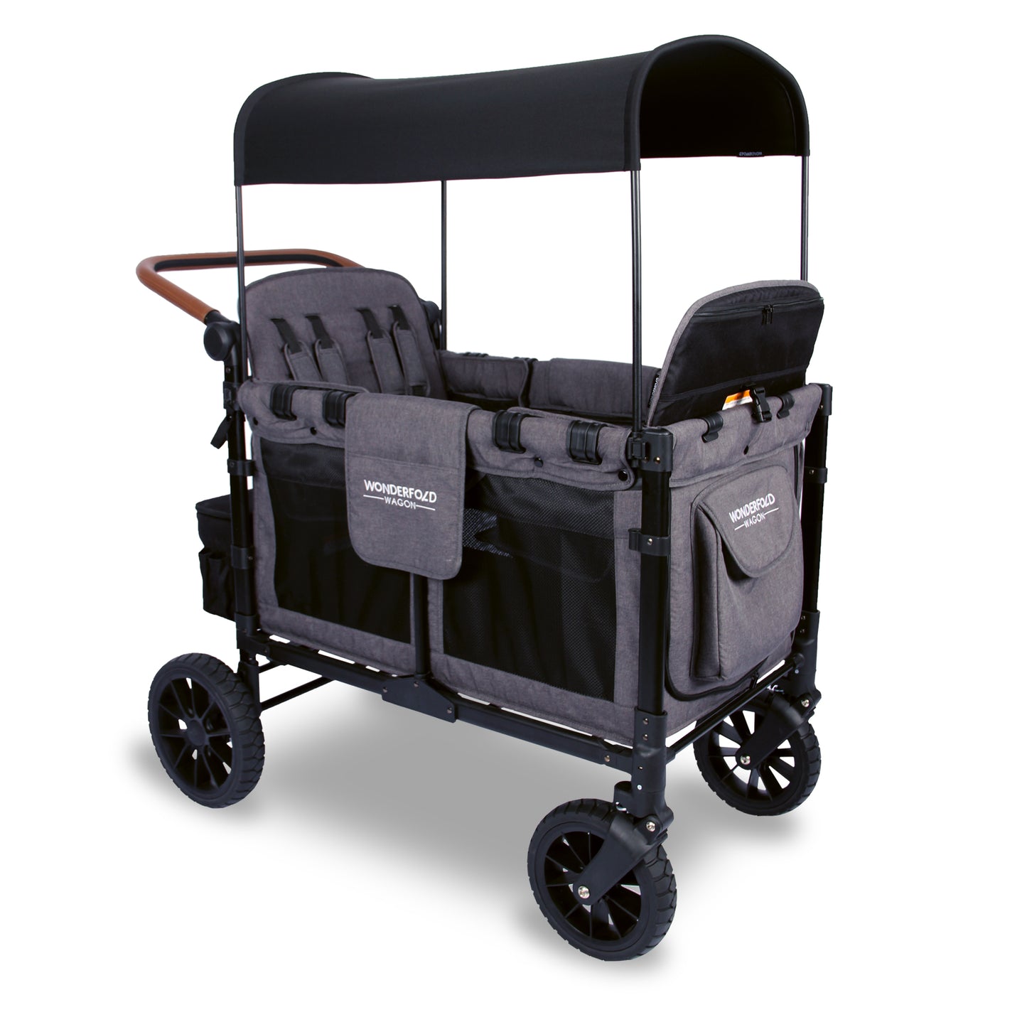 Wonderfold W4 LUXE PRO Charcoal Grey Quad Stroller Wagon