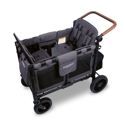 Wonderfold W4 LUXE PRO Charcoal Grey Quad Stroller Wagon