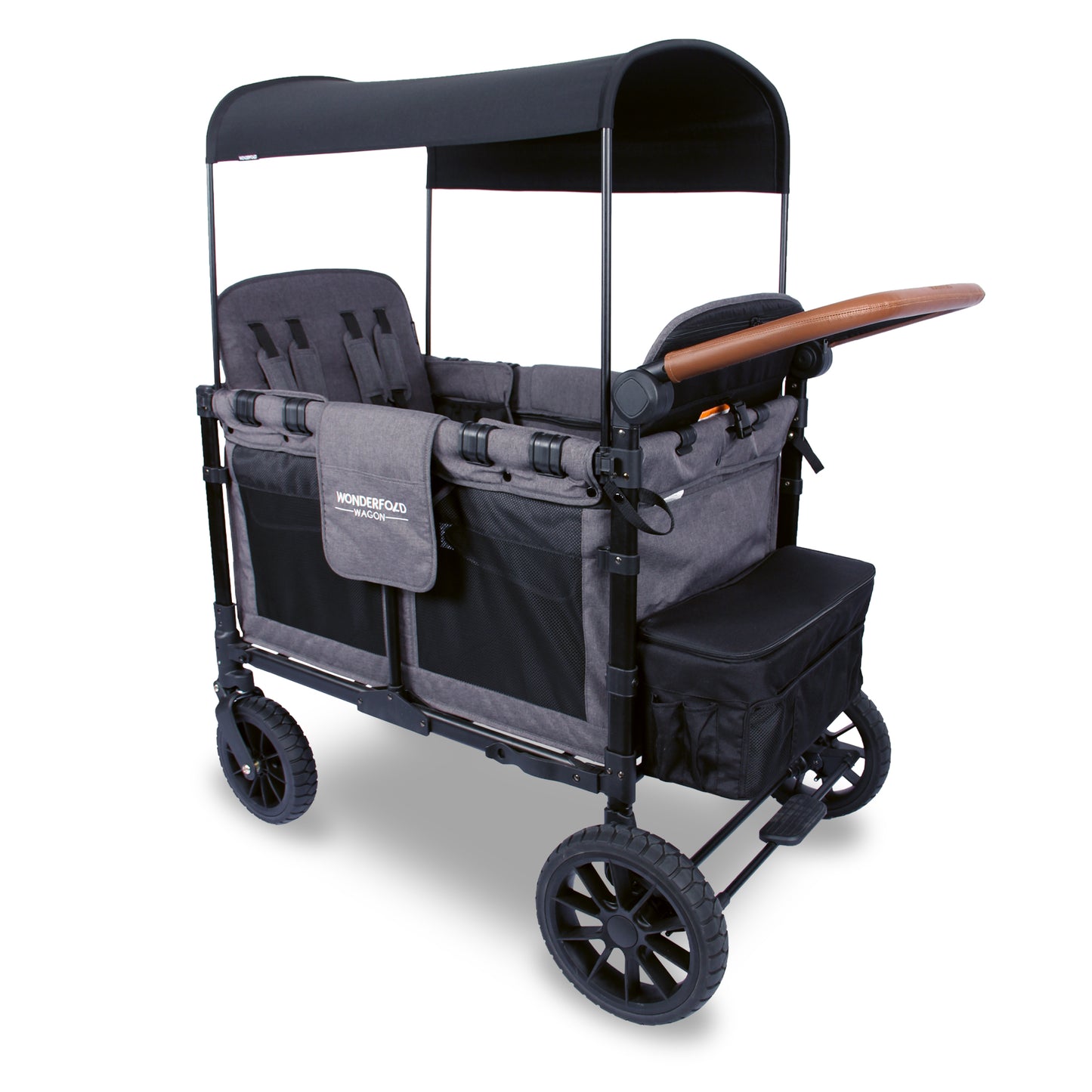 Wonderfold W4 LUXE PRO Charcoal Grey Quad Stroller Wagon
