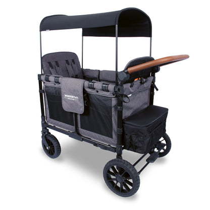 Wonderfold W4 LUXE PRO Charcoal Grey Quad Stroller Wagon