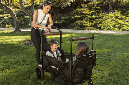 Wonderfold X2R Push & Pull Quad Stroller Wagon Stealth Black