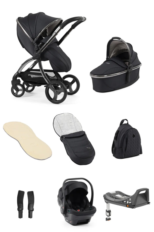 Egg 3 Travel System Carbonite - Luxury British Designer Pram with Premium Fabrics