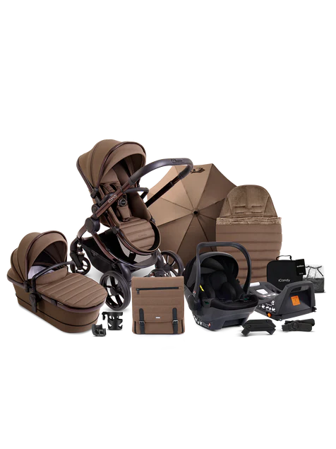 Peach 7 Editions Coco Pushchair and Carrycot - Complete Car Seat Bundle